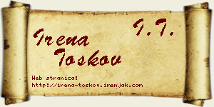 Irena Toškov vizit kartica
